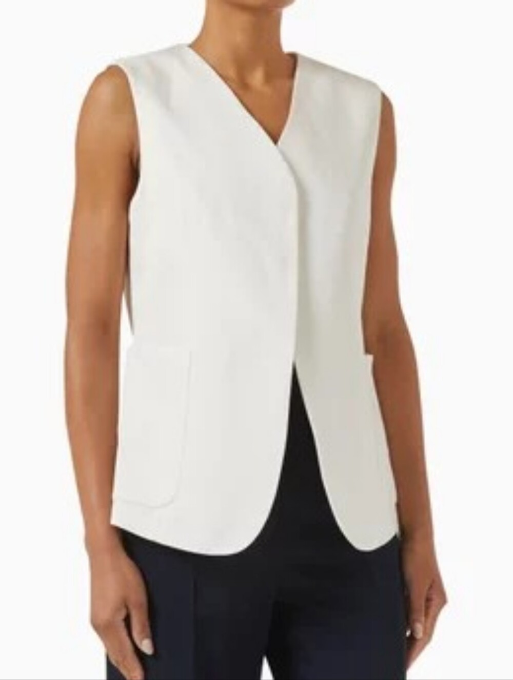 COS White Sleeveless V-Neck Vest